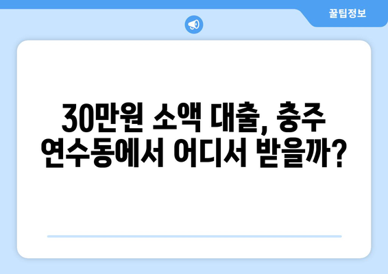 충청북도 충주시 연수동 무직자 소액 30만원 대출