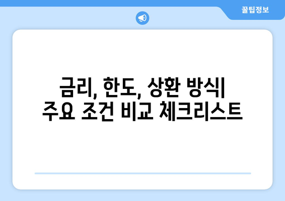 대출 상품 조건 비교로 유리한 선택하기