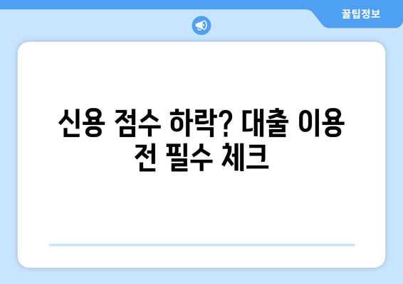 대출 이용 시 신용 점수에 대한 관리법