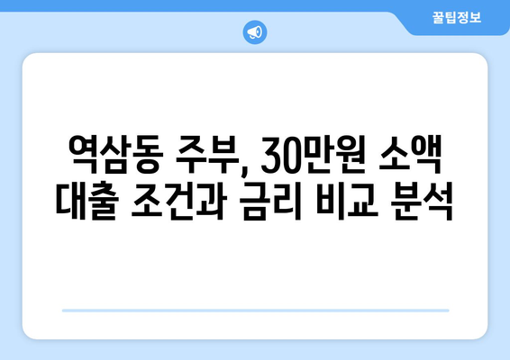 서울특별시 강남구 역삼동 주부 소액 30만원 대출