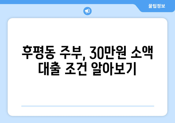 강원도 춘천시 후평동 주부 소액 30만원 대출