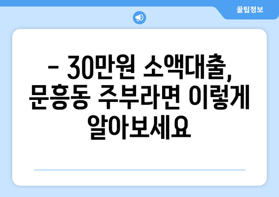 광주광역시 북구 문흥동 주부 소액 30만원 대출