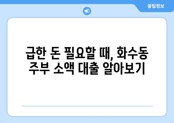 인천광역시 동구 화수동 주부 소액 30만원 대출