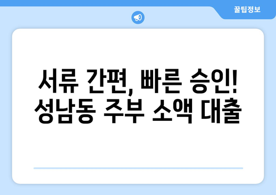 성남시 중원구 성남동 주부 소액 30만원 대출