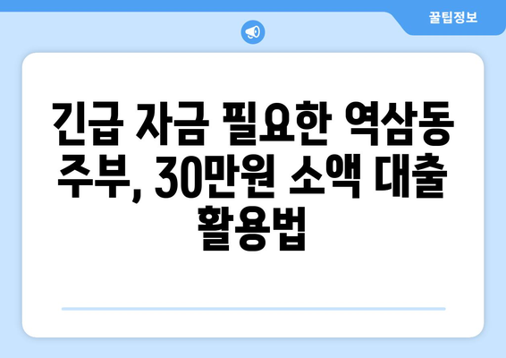 서울특별시 강남구 역삼동 주부 소액 30만원 대출