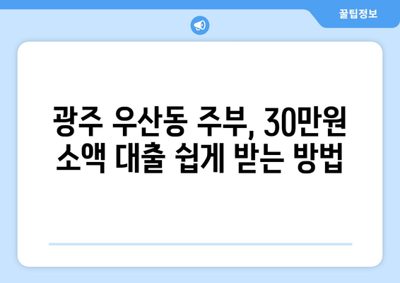 광주광역시 광산구 우산동 주부 소액 30만원 대출