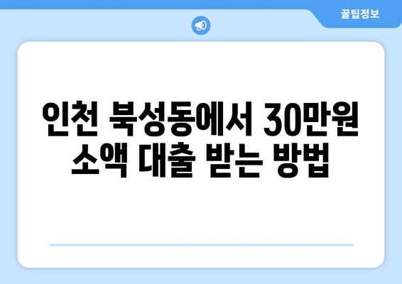 인천광역시 중구 북성동 무직자 소액 30만원 대출